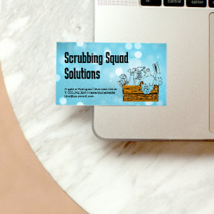 Carte De Visite Accueil Outils de nettoyage en boîte à bois   Maid