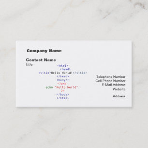 Carte De Visite Accueil php geek