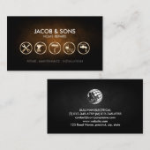 Carte De Visite Accueil Réparations Icônes or Grunge de cuivre (Devant / Derrière)