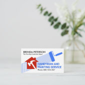 Carte De Visite Accueil Réparations Peinture Handyman Travailleur (Debout devant)