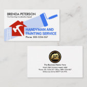 Carte De Visite Accueil Réparations Peinture Handyman Travailleur (Devant / Derrière)