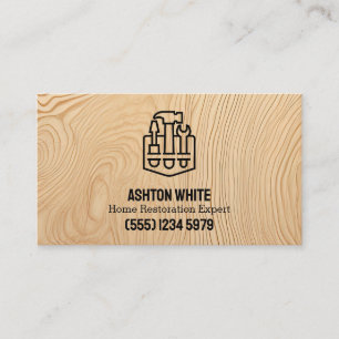 Carte De Visite Accueil Restauration Faux Plywood