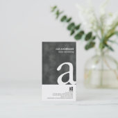 Carte De Visite Accueil Retrait Grunge Bold Monogram BusinessCard (Debout devant)