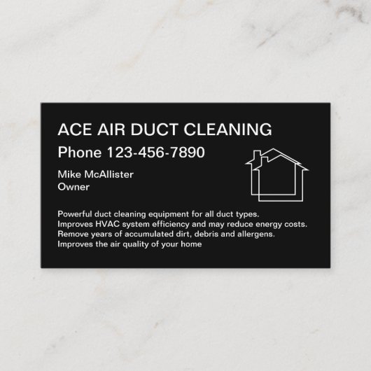 Carte De Visite Accueil Services de nettoyage des conduits d'air C (Devant)