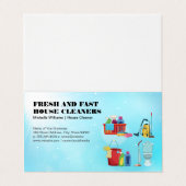 Carte De Visite Accueil | Services de nettoyage | Équipement (Extérieur déplié)