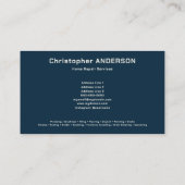 Carte De Visite Accueil Services de réparation Bleu (Dos)