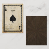 Carte De Visite Ace vintage des pique (Devant / Derrière)