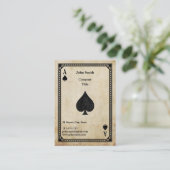 Carte De Visite Ace vintage des pique (Debout devant)