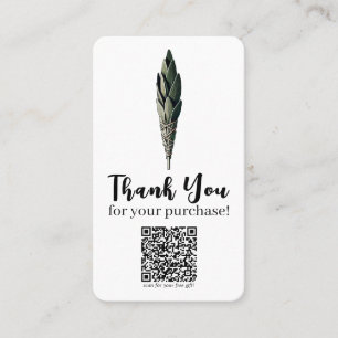 Carte De Visite Achat Cadeau Vintage Sage QR Connexion Réseaux Soc
