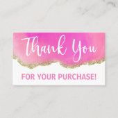 Carte De Visite Achat de Merci blanc de l'agent rose Parties scint (Devant)