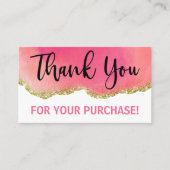 Carte De Visite Achat de Merci d'agent rose or blanc (Devant)