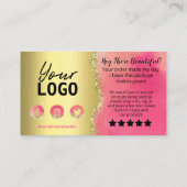 Carte De Visite Achat de Merci d'agrafage d'or rose-chaud (Dos)