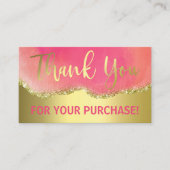 Carte De Visite Achat de Merci d'agrafage d'or rose-chaud (Devant)