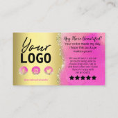 Carte De Visite Achat d'un Merci d'agent rose pétillant (Dos)