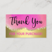 Carte De Visite Achat d'un Merci d'agent rose pétillant (Devant)