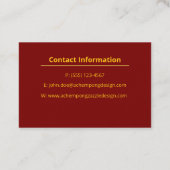 Carte De Visite Achempong Crimson & Gold Starburst Luxury Business (Dos)