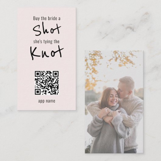 Carte De Visite Acheter l'épouse une prise QR Code Blush (Devant / Derrière)