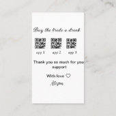 Carte De Visite acheter une boisson acheter mariée scanner QR code (Dos)