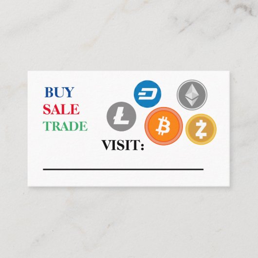 Carte De Visite acheter vente et commerce crypto (Devant)