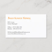 Carte De Visite Acheteur d'abeilles, Vente d'abeilles de miel - Ca (Dos)