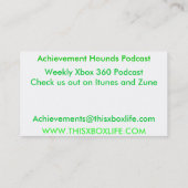 Carte De Visite Achievementhounds (Dos)
