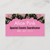 Carte De Visite Achillée Monogramme rose et noir (Dos)