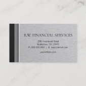 Carte De Visite Acier à brosse stratifié Métal noir CPA comptable (Dos)