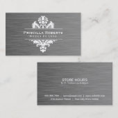 Carte De Visite Acier Boutique | Luxe moderne (Devant / Derrière)