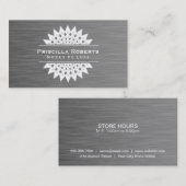 Carte De Visite Acier Boutique | Moderne Luxe 2 (Devant / Derrière)