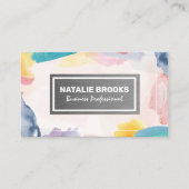 Carte De Visite Acier brossé | Arrière - plan artistique (Devant)