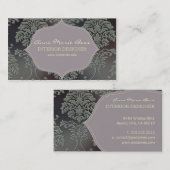 Carte De Visite Acier brossé damassé, accent lilas (Devant / Derrière)