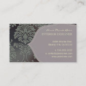 Carte De Visite Acier brossé damassé, accent lilas (Dos)