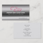 Carte De Visite Acier brossé de Faux - modèle de voiture classique (Devant / Derrière)