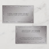 Carte De Visite Acier brossé gris métallisé, Accents frontaliers a (Devant / Derrière)