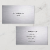 Carte De Visite Acier brossé moderne professionnel (Devant / Derrière)