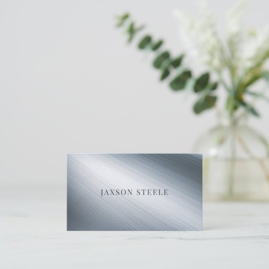 Carte De Visite Acier brossé professionnel (Debout devant)