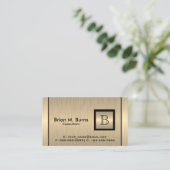 Carte De Visite Acier de brosse d'or avec monogramme (Debout devant)