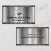 Carte De Visite Acier diamant | Logo de souder | Métal (Devant / Derrière)
