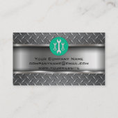 Carte De Visite Acier diamant métallique | Logo des clés | Mécaniq (Dos)