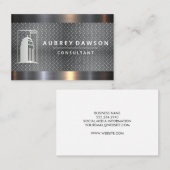 Carte De Visite Acier Diamant Plaqué Skyscraper (Devant / Derrière)