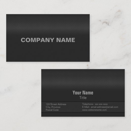 Carte De Visite Acier du carbone fin moderne et minimal (Devant / Derrière)