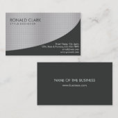 Carte De Visite Acier en métal argent noir professionnel moderne (Devant / Derrière)