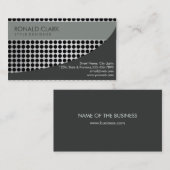 Carte De Visite Acier en métal argent noir professionnel moderne (Devant / Derrière)