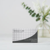 Carte De Visite Acier en métal argent noir professionnel moderne (Debout devant)