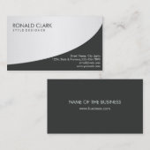 Carte De Visite Acier en métal argent noir professionnel moderne (Devant / Derrière)