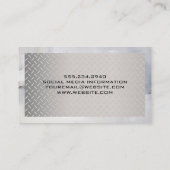 Carte De Visite Acier en métal | excavatrice creuser la terre (Dos)