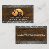 Carte De Visite Acier et bois | Équipement de construction (Devant / Derrière)