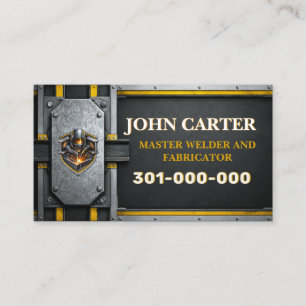 Carte De Visite Acier galvanisé jaune soudeur logo personnalisé co