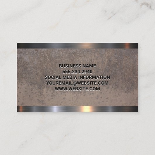 Carte De Visite Acier Gloss Trier | Mur texturé (Dos)