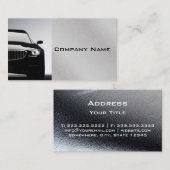 Carte De Visite Acier gris élégant Automotive Professionnel (Devant / Derrière)